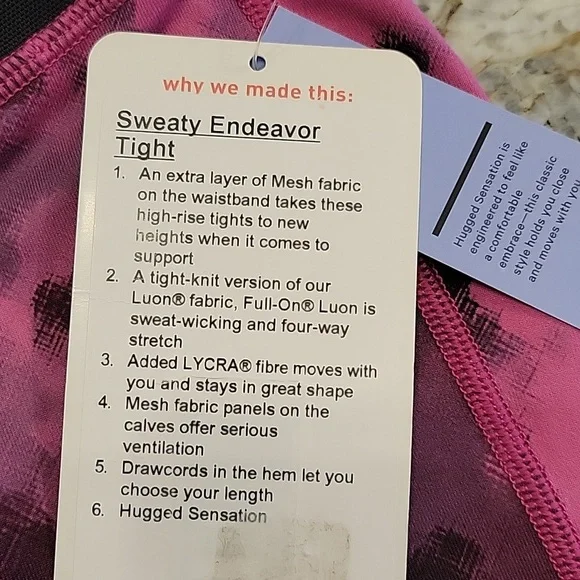 NWT Lululemon High-Rise Sweaty Endeavor Leggings - Picture 5 of 9